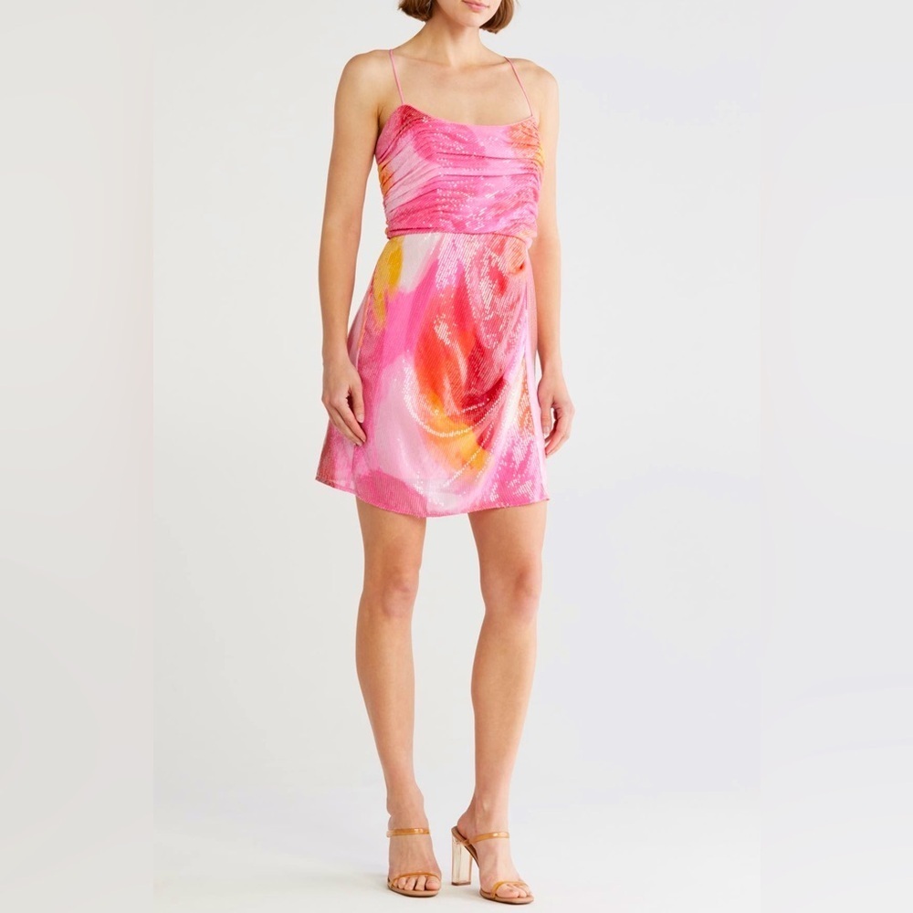 NWT Hutch Pink Sequin Luxe Multi Mini Dress Party Cocktail Birthday Size 10